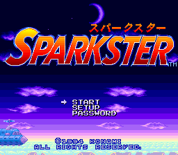 Sparkster (Japan) Title Screen